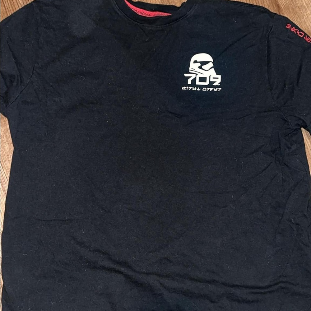 Black Graphic T-Shirt with White Print